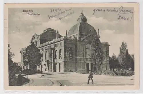 83014 Ak Rostock - Vue sur le théâtre de la ville 1924