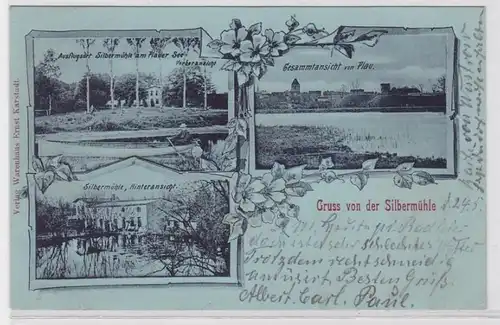 82800 Multi-image Ak Salutation de la Silbermühle au Plauer See 1900