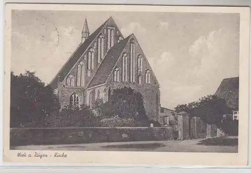 68678 Ak Wiek sur Rügen Eglise 1937