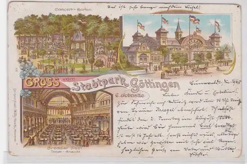 92041 Ak Lithographie Gruss vom Stadtpark Göttingen 1915