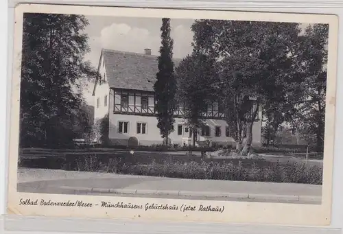 88642 Ak Solbad Bodenwerder Weser Münchhausen Maison natale 1952