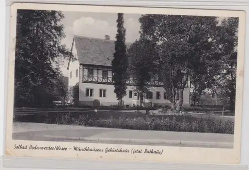88642 Ak Solbad Bodenwerder Weser Münchhausens Geburtshaus 1952
