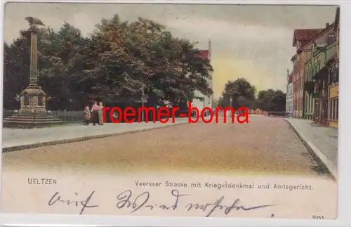 84975 Feldpost Ak Uelzen Veerser Strasse avec monument guerrier 1915