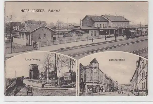 68427 Mehrbild Ak Holzwickede Bahnhof, Unterführung, Bahnhofstraße 1916