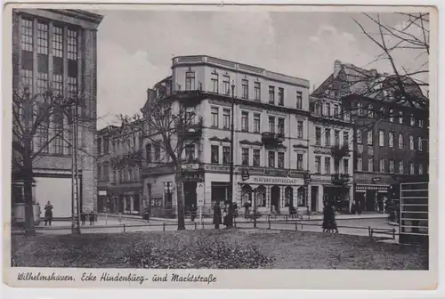 66496 Ak Wilhelmshaven - Ecke Hindenburg- und Marktstraße 1942