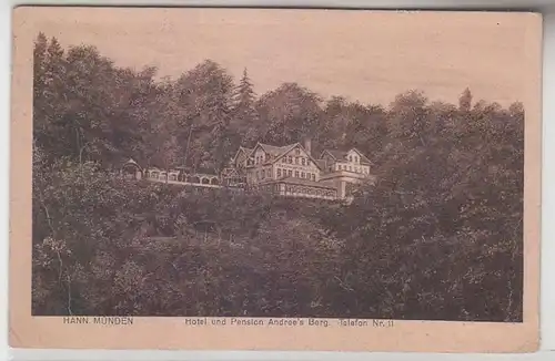 41794 Ak Hann.Münden Hotel und Pension Andree's Berg 1920