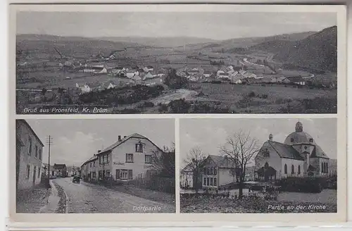 68363 Ak Salutation de Pronsfeld Village partie, auberge à la poste vers 1940