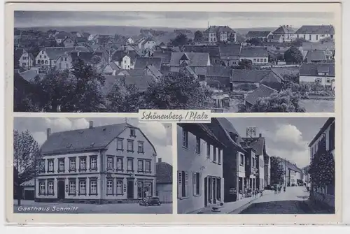 11445 Mehrbild Ak Schönenberg/ Pfalz - Gasthaus Schmitt, Totalansicht 1939