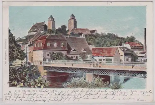 96220 Ak Eilenburg Leipziger Brücke 1902