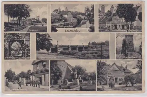 95883 Mehrbild Ak Eilenburg Kaserne, Bahnhof, Denkmal usw. um 1940