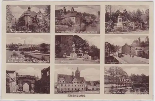 95878 Mehrbild Ak Eilenburg Leipziger Brücke, Realgymnasium usw. 1935