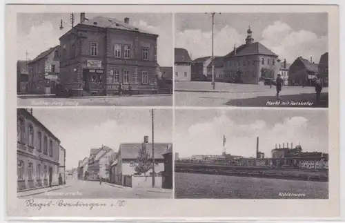 95362 Mehrbild Ak Regis Breitingen in Sachsen Kohlenwerk, Buchhandlung um 1940