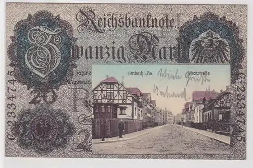 93647 Banknoten Ak Limbach in Sachsen Weststrasse 1910