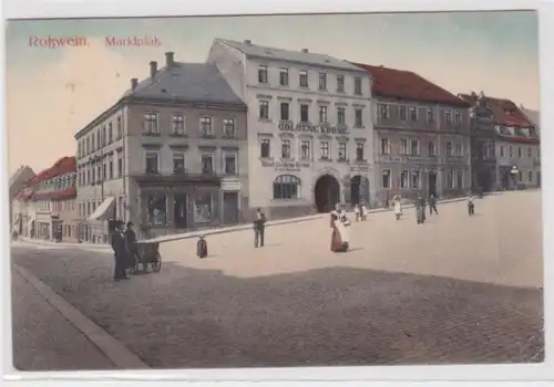 93354 Ak Rosswein Marktplatz mit Geschäften 1916