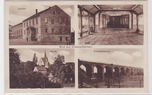 91972 Mehrbild Ak Gruß aus Niedergräfenhain Gasthof, Kirche usw. um 1930