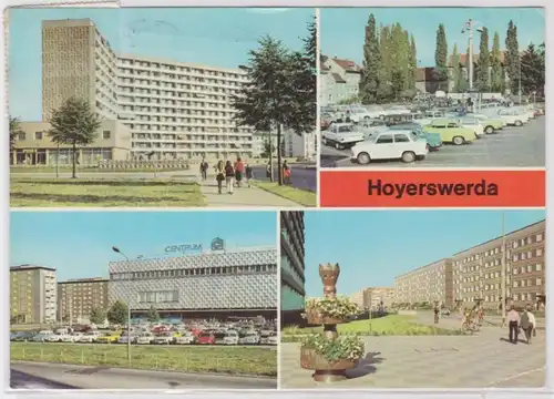 91679 AK Hoyerswerda - Platz der roten Armee & Straßenansichten 1982