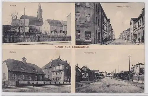 89977 Mehrbild Ak Gruß aus Lindenthal Schule, Bahnhofstraße, Kirche 1914