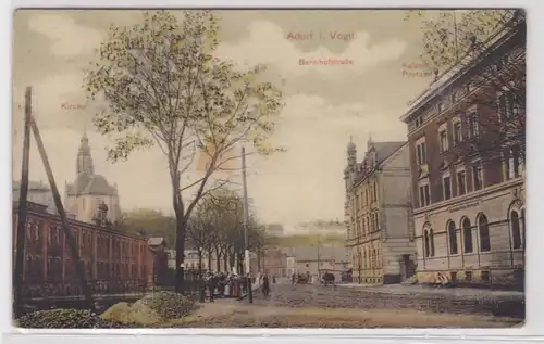 89509 Ak Adorf im Vogtland Bahnhofstraße, kaiserliches Postamt 1907