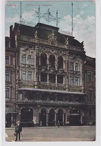 88352 AK Leipzig - Café Bauer am Rossplatz - Billiardsaal, Spielsaal 1910