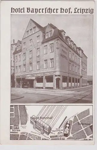 88301 Reklame Ak Leipzig Hotel Bayerscher Hof um 1920