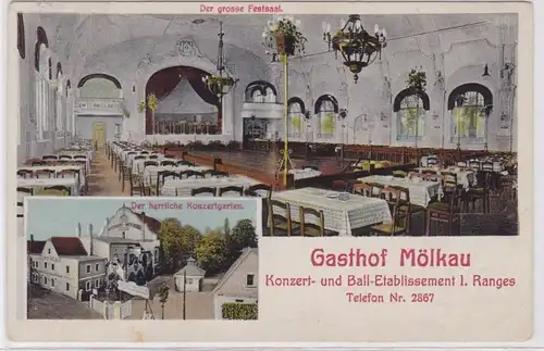 88232 Mehrbild Ak Gasthof Mölkau Ball Konzert & Ball Etablissement 1913