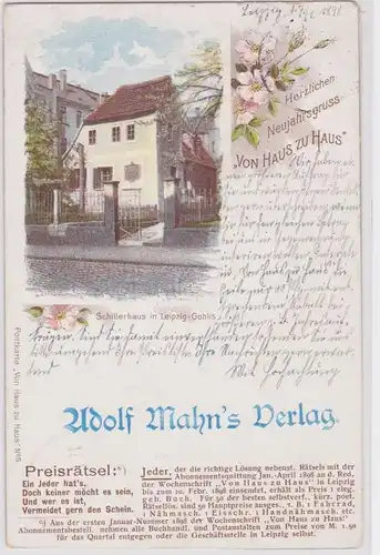 88117 Verlags Reklame Ak Schillerhaus in Leipzig Gohlis 1898