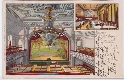 88116 Ak Lithographie Leipzig Theater Battenberg 1905