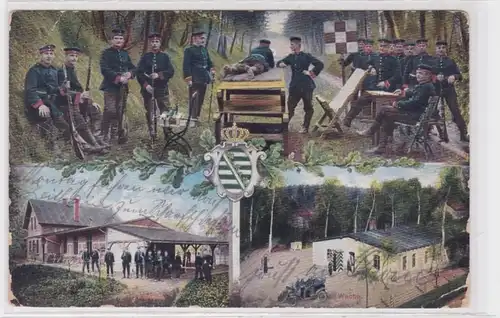 88056 Ak Gruß vom Militair-Schiesstand Bienitz bei Leipzig um 1910