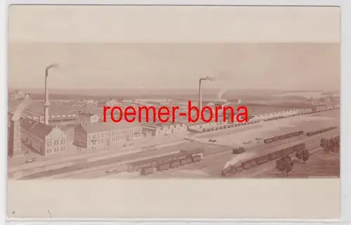 88053 Foto Ak Leipzig Fabrikanlage mit Bahnanschluss um 1910