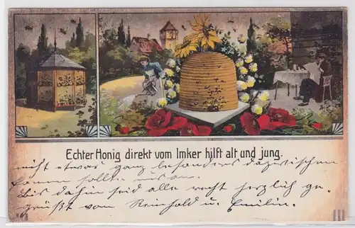 87308 Reklame Ak Leipziger Bienen Zeitung 1914