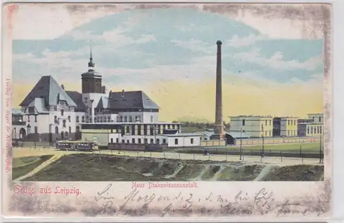 87124 Ak Gruss aus Leipzig Neue Diakonissenanstalt 1901