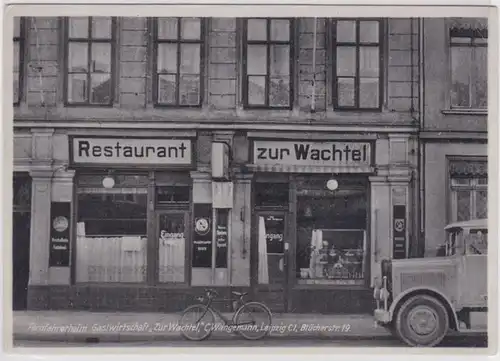 87080 Ak Leipzig Restaurant zur Wachtel Blücherstrasse 19, um 1940