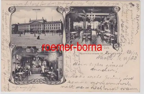 86892 Mehrbild Ak Gruss aus dem Wiener Café Windmühlenstrasse 52 Leipzig 1903