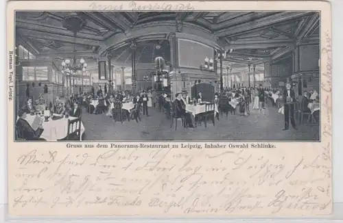 86888 AK Gruss aus dem Panorama-Restaurant zu Leipzig, Inh. O. Schlinke 1901