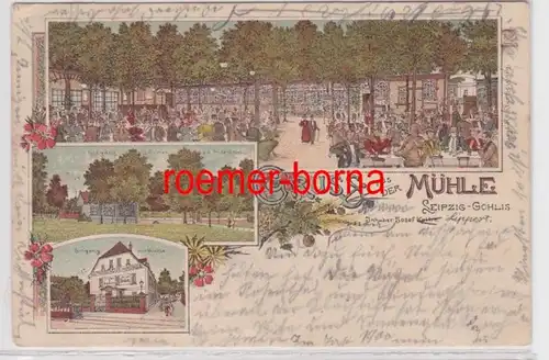 86776 Ak Lithographie Gruss aus der Mühle Gasthof Leipzig Gohlis 1900