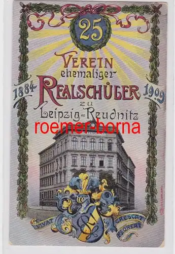 86744 Ak Verein ehemaliger Realschüler zu Leipzig Reudnitz 1884-1909