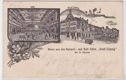 86484 Ak Gruß aus dem Gasthof 'Stadt Leipzig' Radebeul 1907
