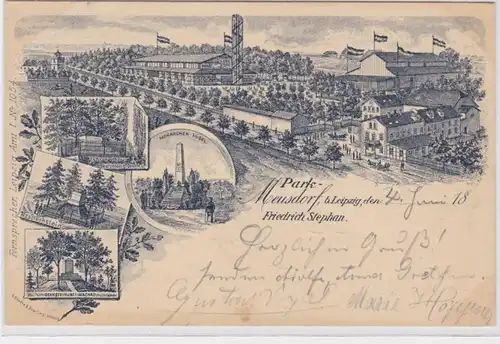 85844 Mehrbild Ak Park Meusdorf bei Leipzig 1900
