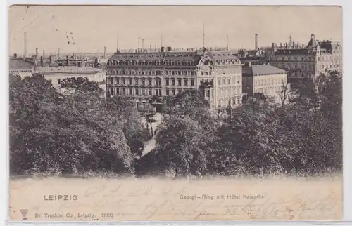 85748 Ak Leipzig Georgi Ring mit Hotel Kaiserhof 1902