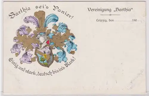85634 Studentika Ak Leipzig 'Barthia sei's Panier!' 1907