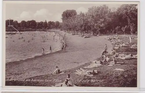 85627 Ak Leipzig trueen Strandbad am Auensee Luna Park um 1930
