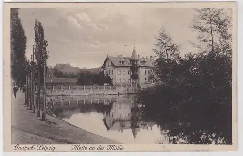 84409 Ak Gautzsch-Leipzig Motiv an der Mühle 1913