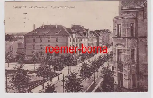 84403 Ak Chemnitz Planitzstraße Infanterie Kaserne 1916