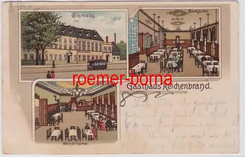 83757 Ak Lithographie Gasthaus & Conditorei Reichenbrand bei Chemnitz um 1900