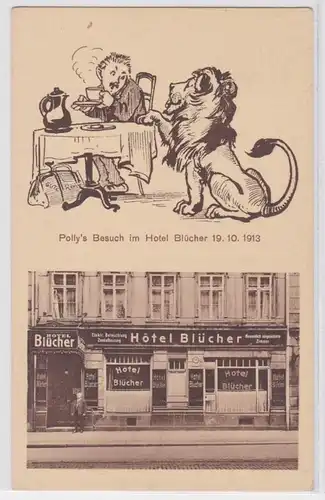 83295 Ak Leipzig 'Polly's Besuch im Hotel Blücher 19.10.1913'