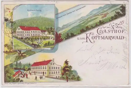 82629 Ak Lithographie Gruss vom Gasthof zum Kottmarwald Eibau 1903