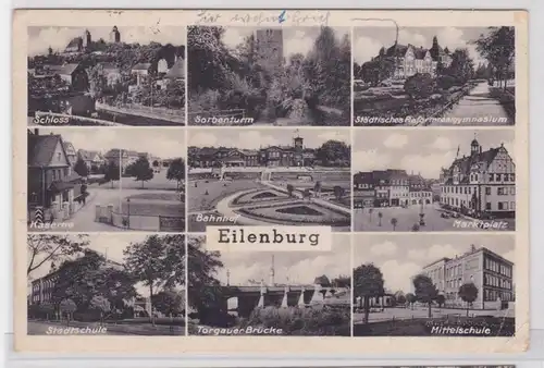 80730 AK Eilenburg - Bahnhof, Schloss, Sorbenturm, Stadtschule, Kaserne & Markt