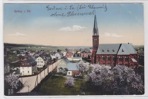 80687 AK Grüna i. Sa. - Kirche 1917