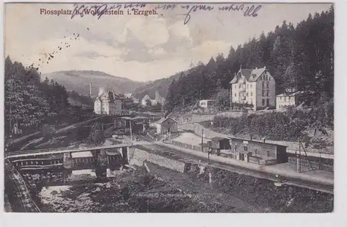 74846 Feldpost Ak Flossplatz bei Wolkenstein im Erzgebirge 1915