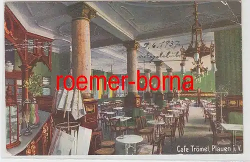 74661 Ak Plauen im Vogtland Café Trömel 1937